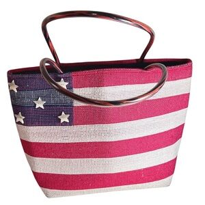 Putu by J. MacLear Patriotic Stars & Stripes American Flag Tote Bag USA Military